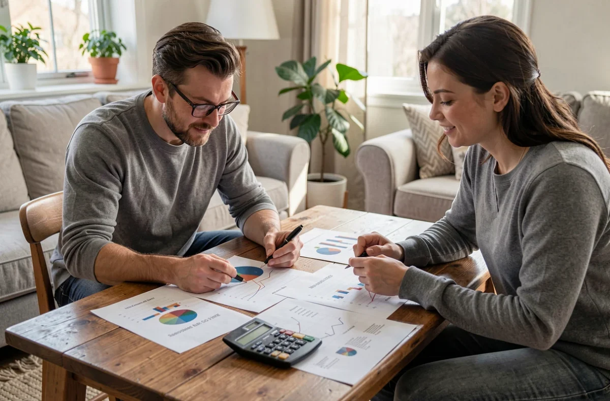 Couple qui répartit son épargne entre plusieurs placements
